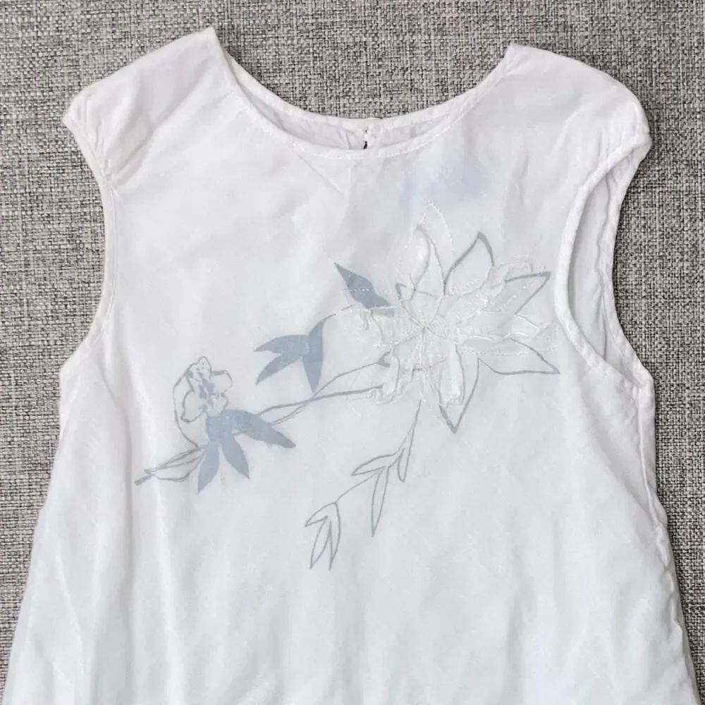 Kenzo Junior size 3 VGUC to be safe  White Sleeveless Dress with Floral Design